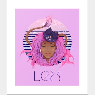 Leo Zodiac Sign | Circle Beautiful Girl Posters and Art